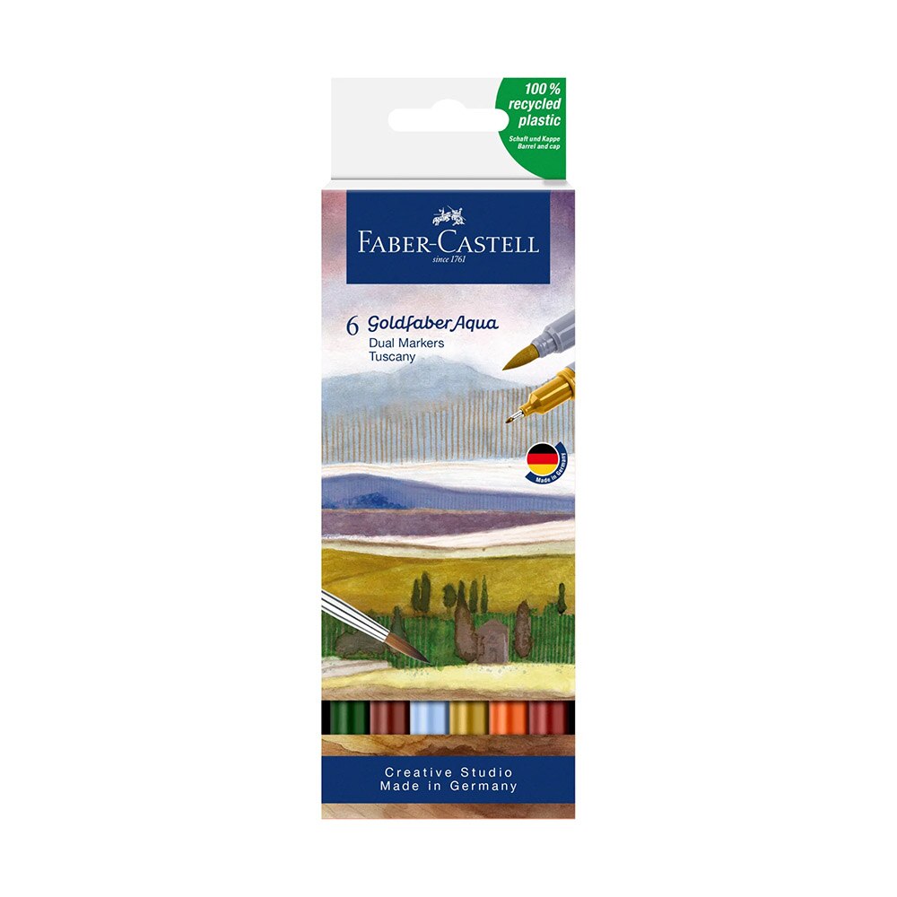 Faber-Castell, Goldfaber, AquaDual, Marker Set, Tuscany, 6 Count